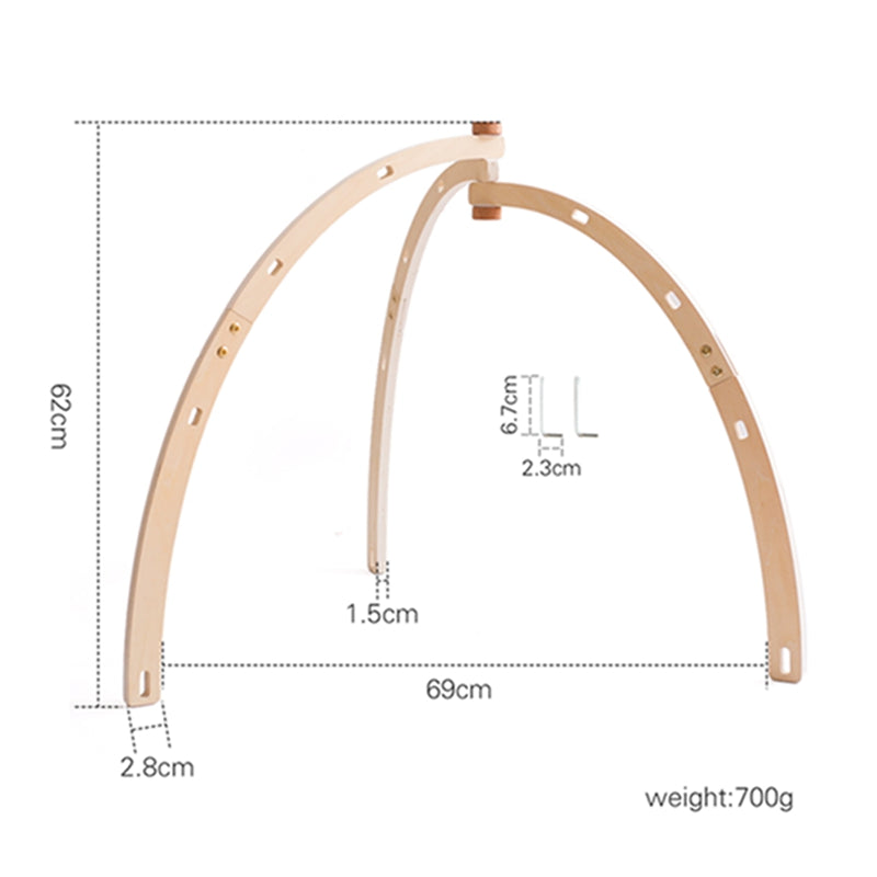 Reachjooy wooden play gym frame, 69 cm wide x 62 cm high (supplier photo)