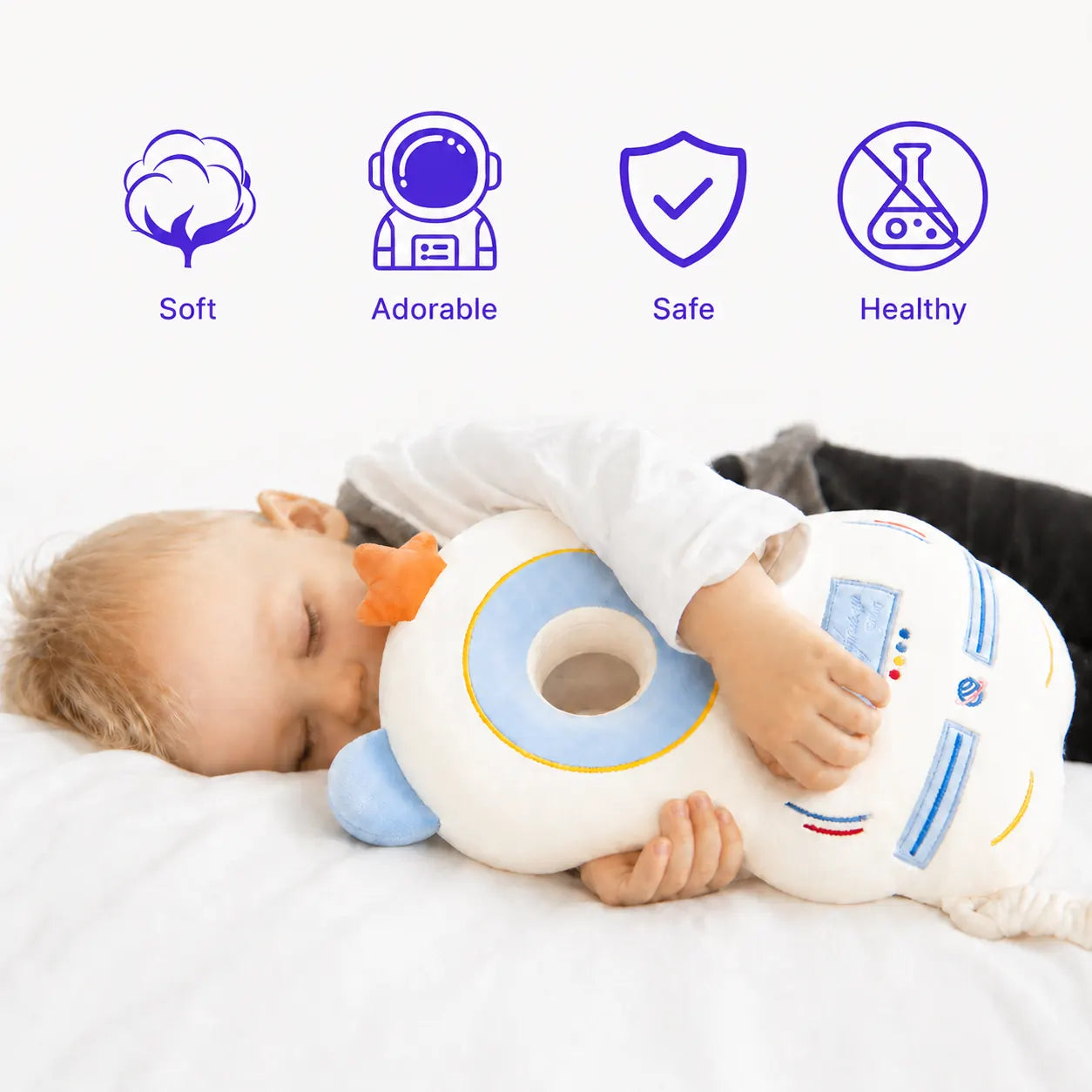 Snugly soft safe baby head protector